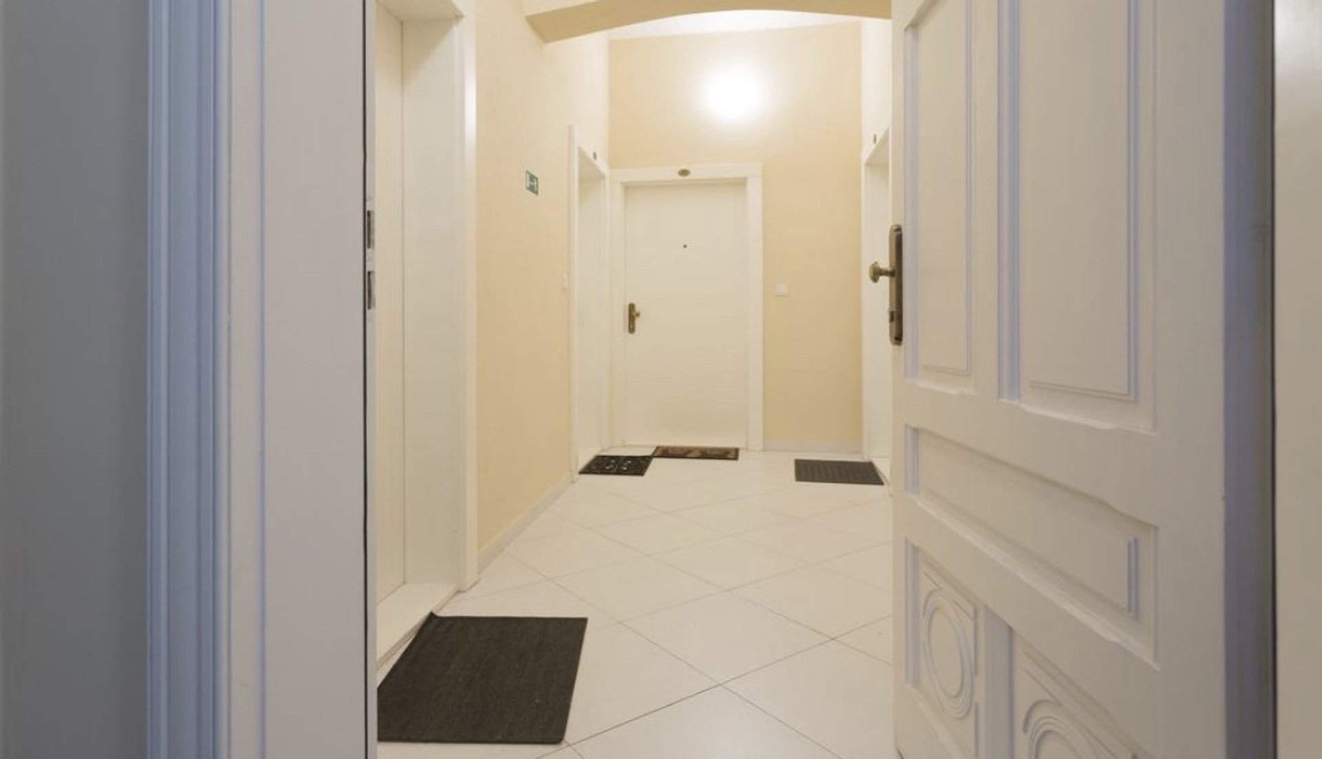 Shared hallway with apartment doors