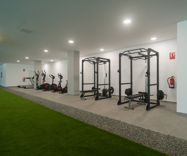 Gym with cardio and racks
