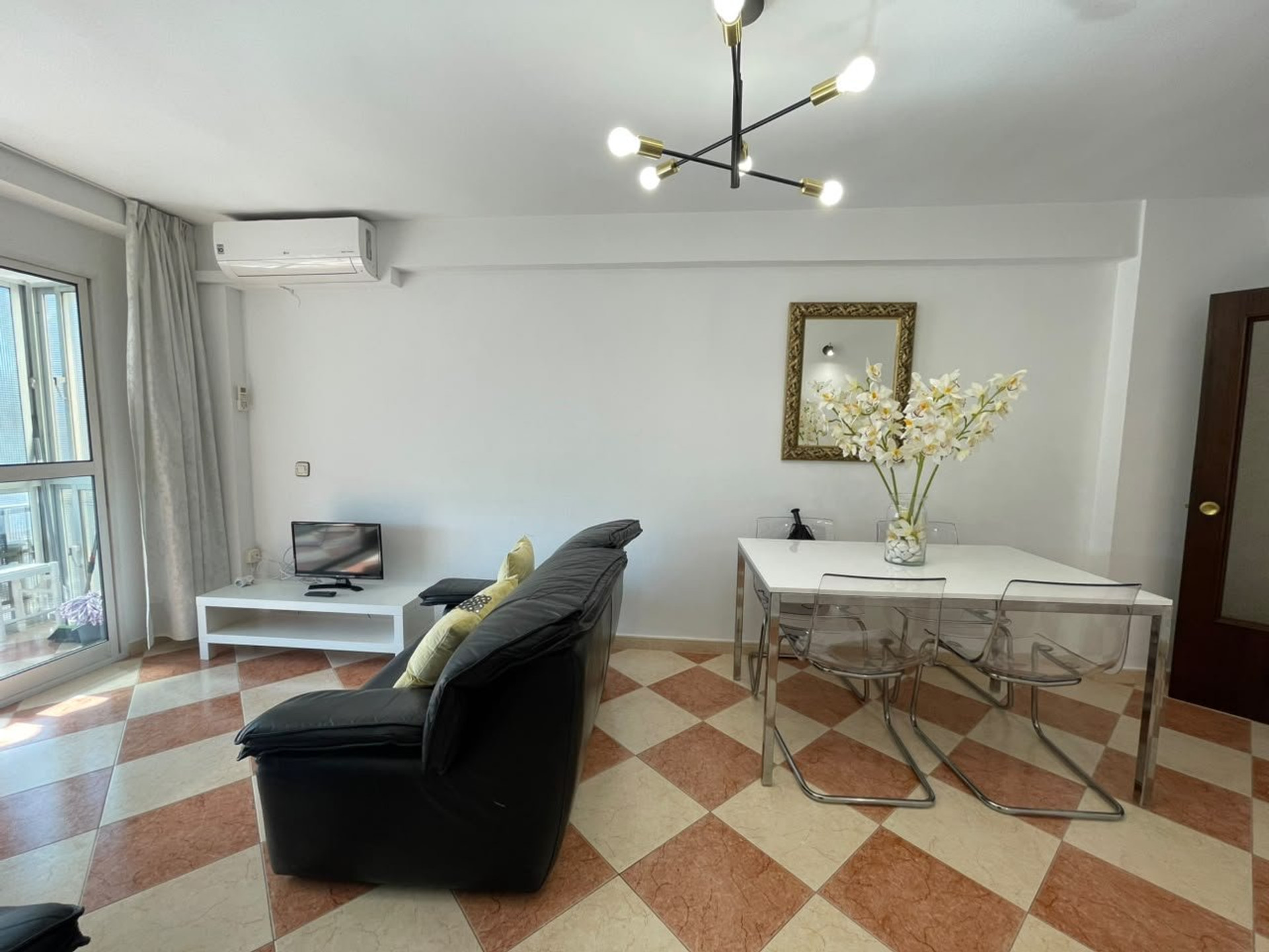Living room with dining table