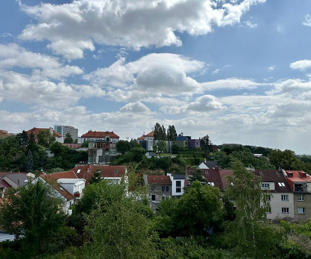 2 minutes walk from metro Kobylisy + parking