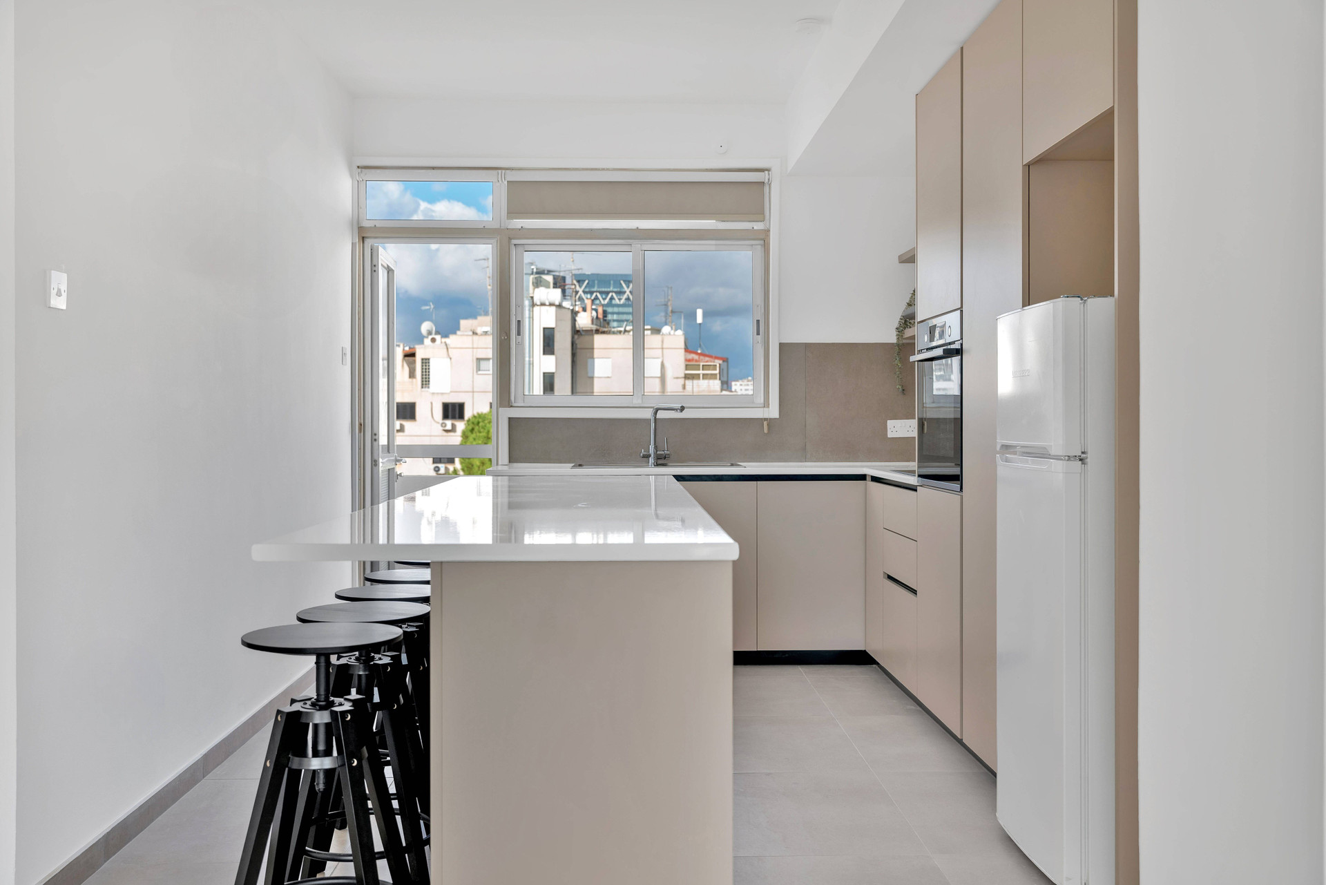 Modern kitchen with island bar