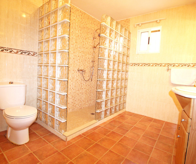 Bathroom with glass shower