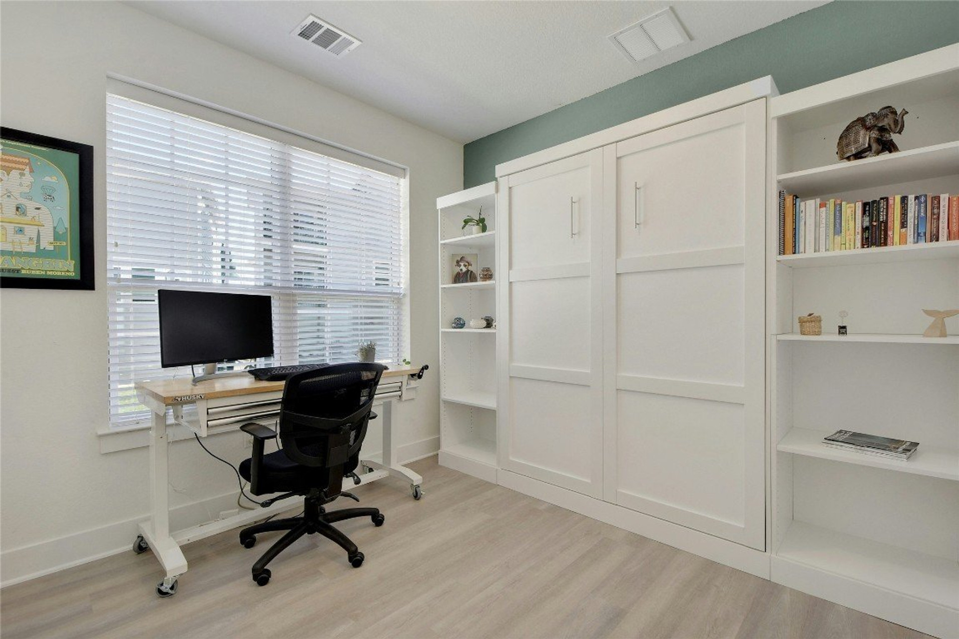 Home office with murphy bed