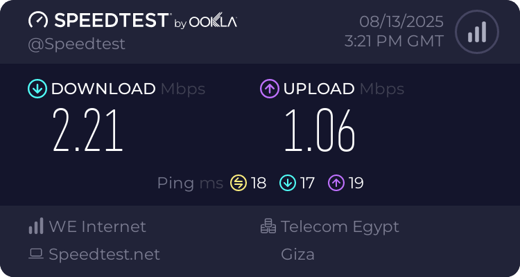 Speedtest.net result