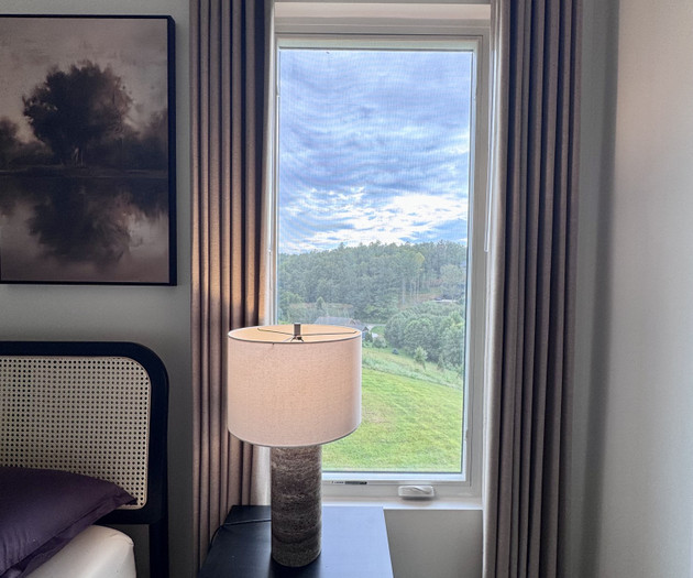 Bedside table with lamp
