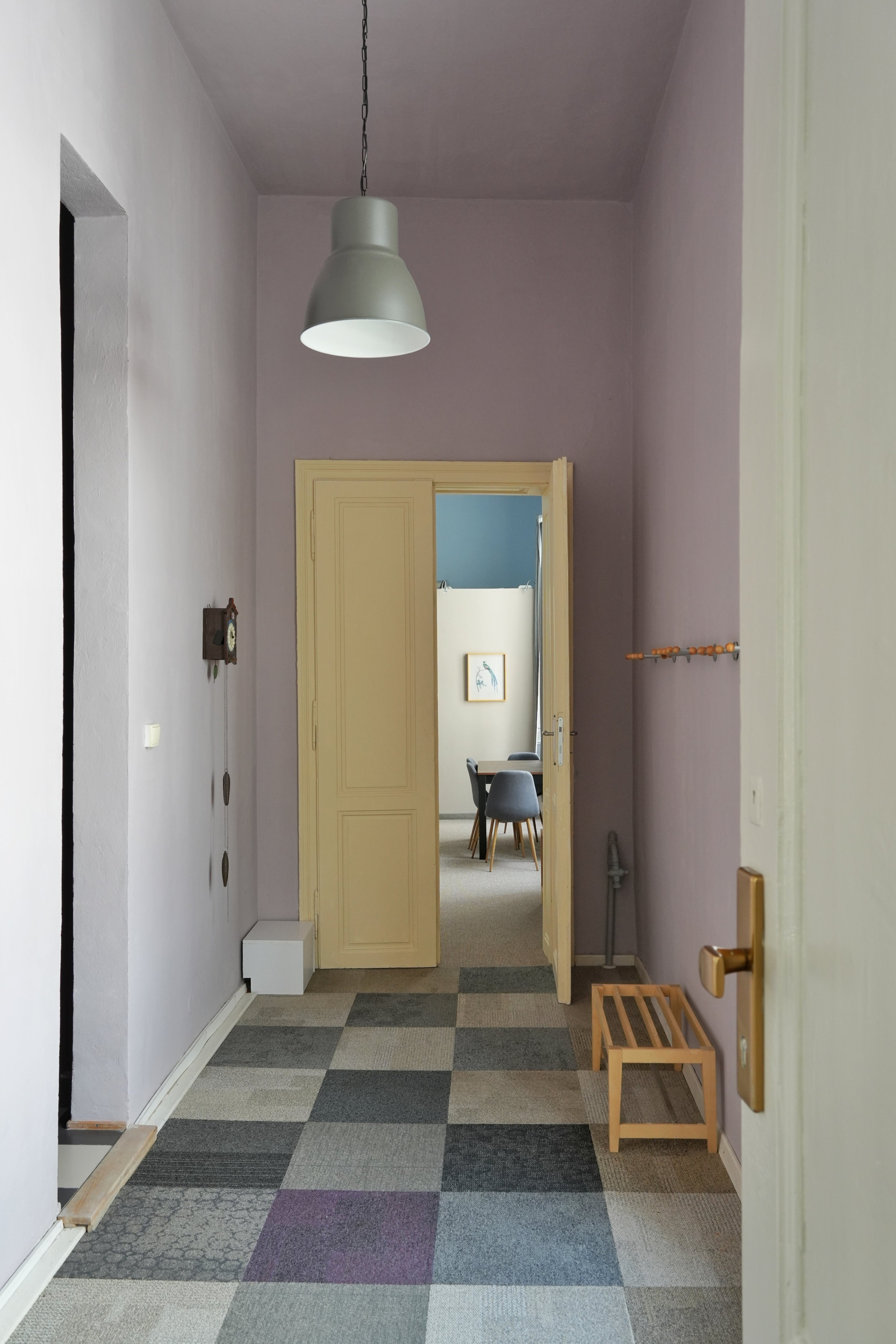 Hallway entrance with checkered floor