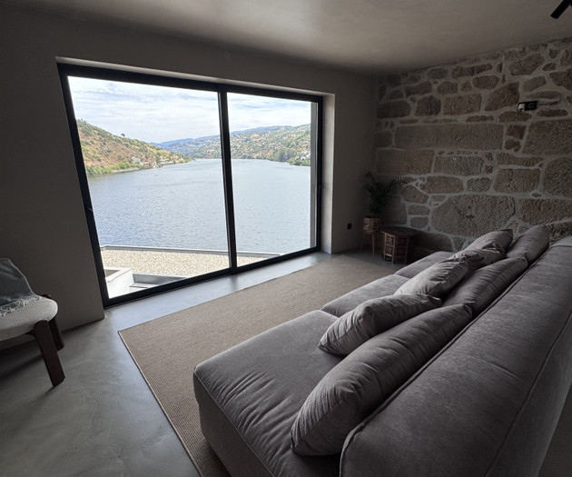 Living room with river view