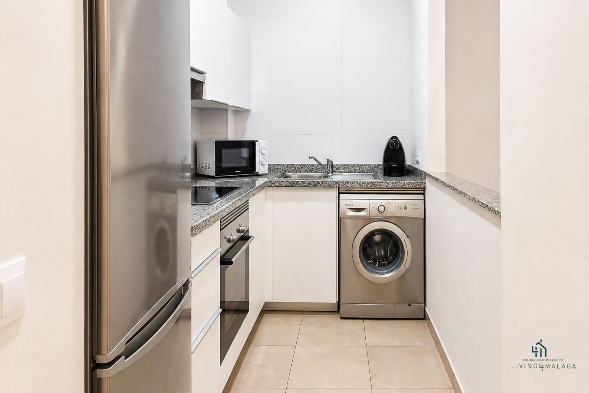 Compact kitchen with appliances