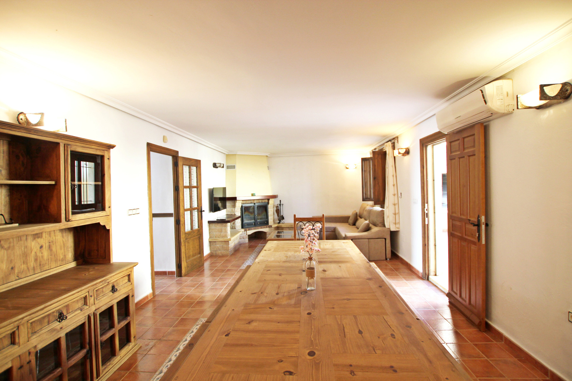 Long dining and living room