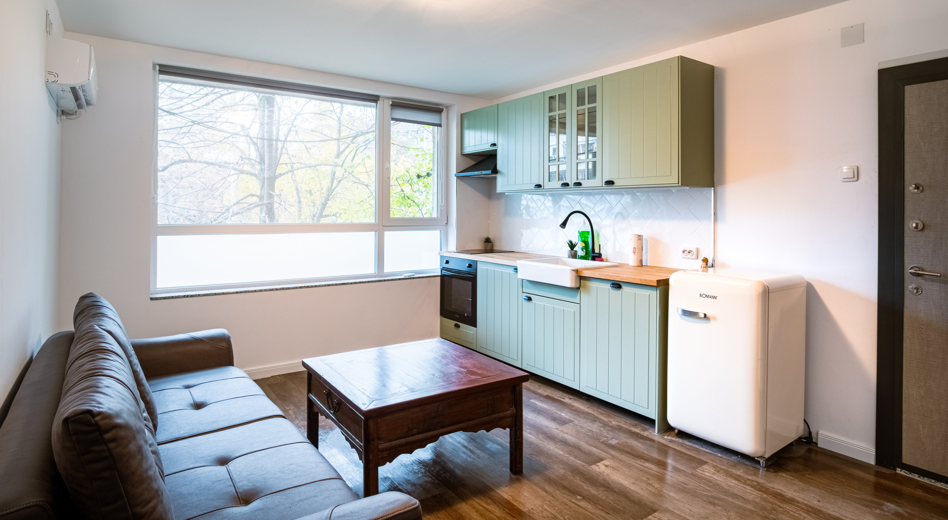 Living room with kitchenette
