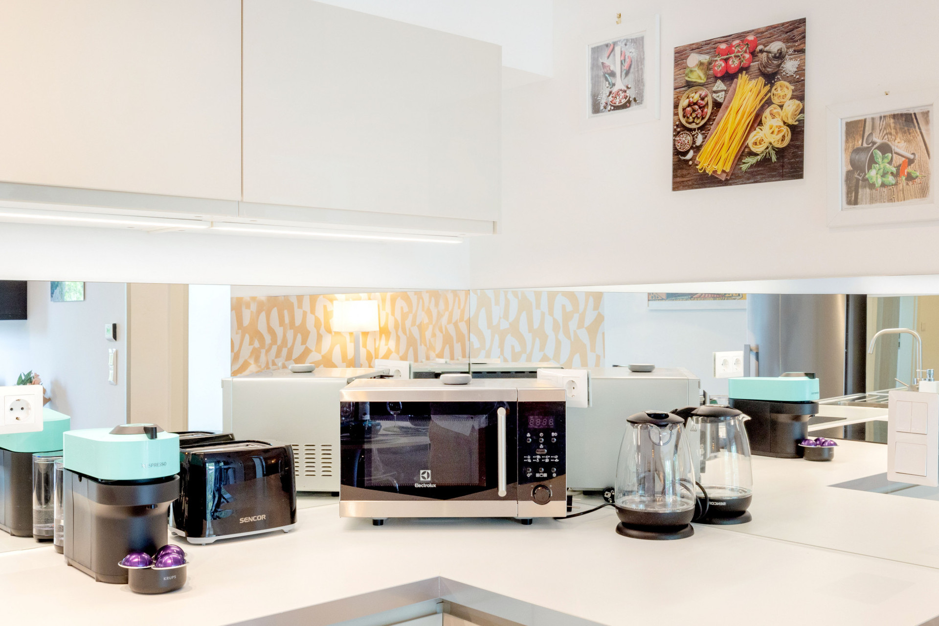 Kitchen counter with appliances