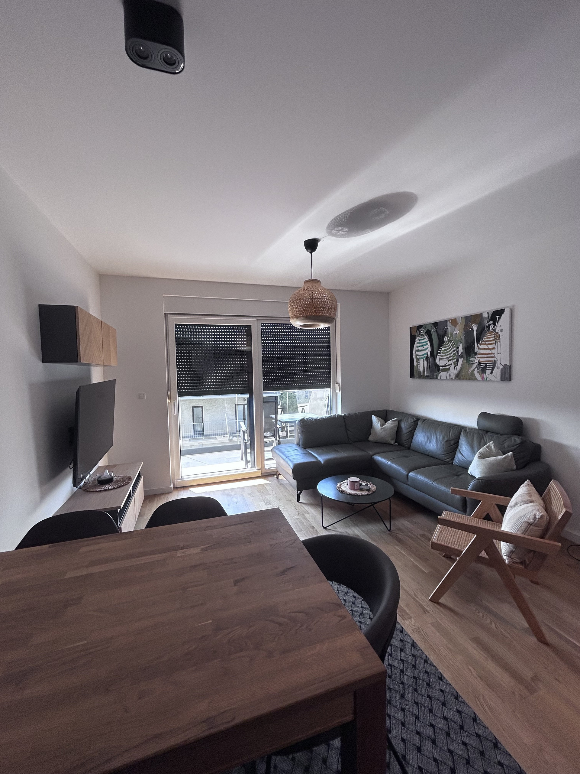 Living room with dining table