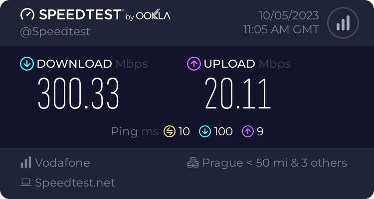 Speedtest.net result