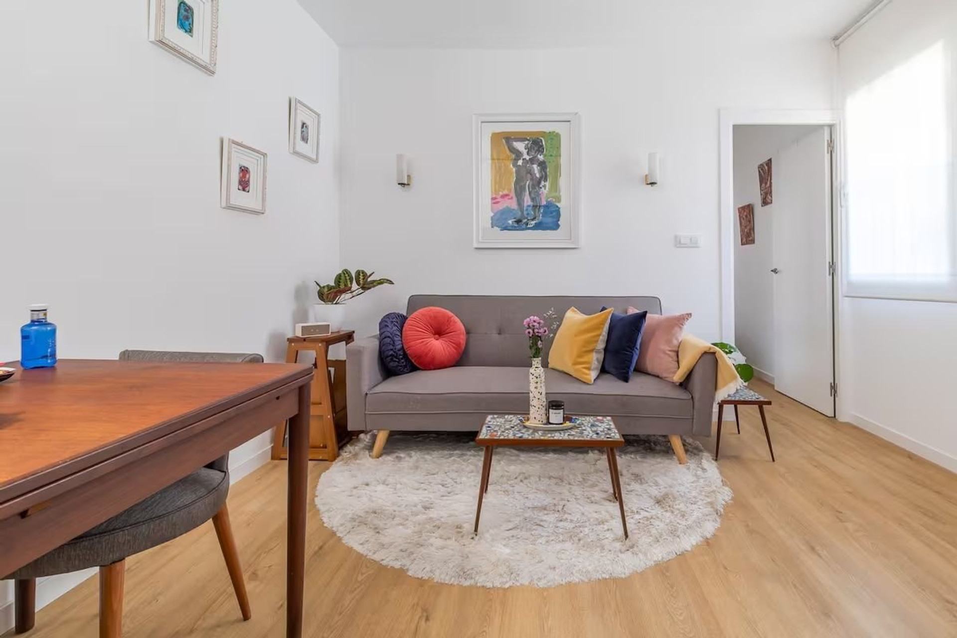 Colorful living room sofa artwork
