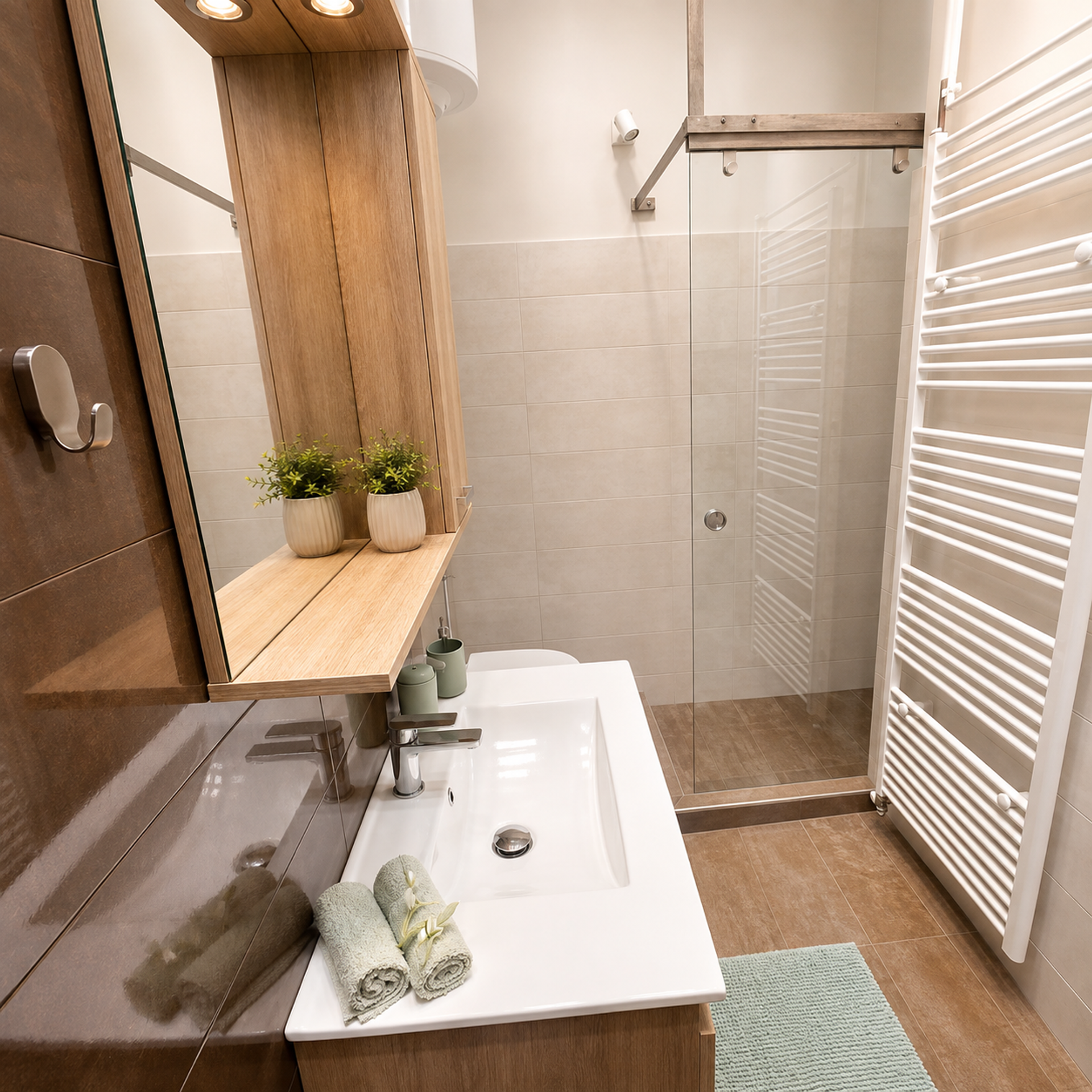 Modern bathroom with shower