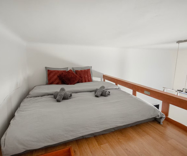 Loft bedroom with double bed