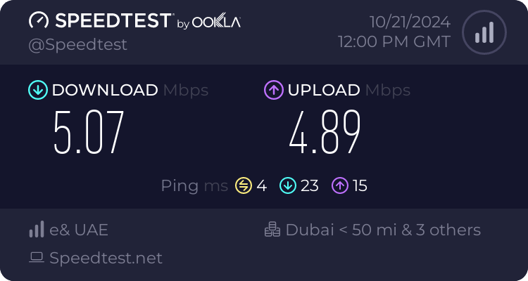 Speedtest.net result