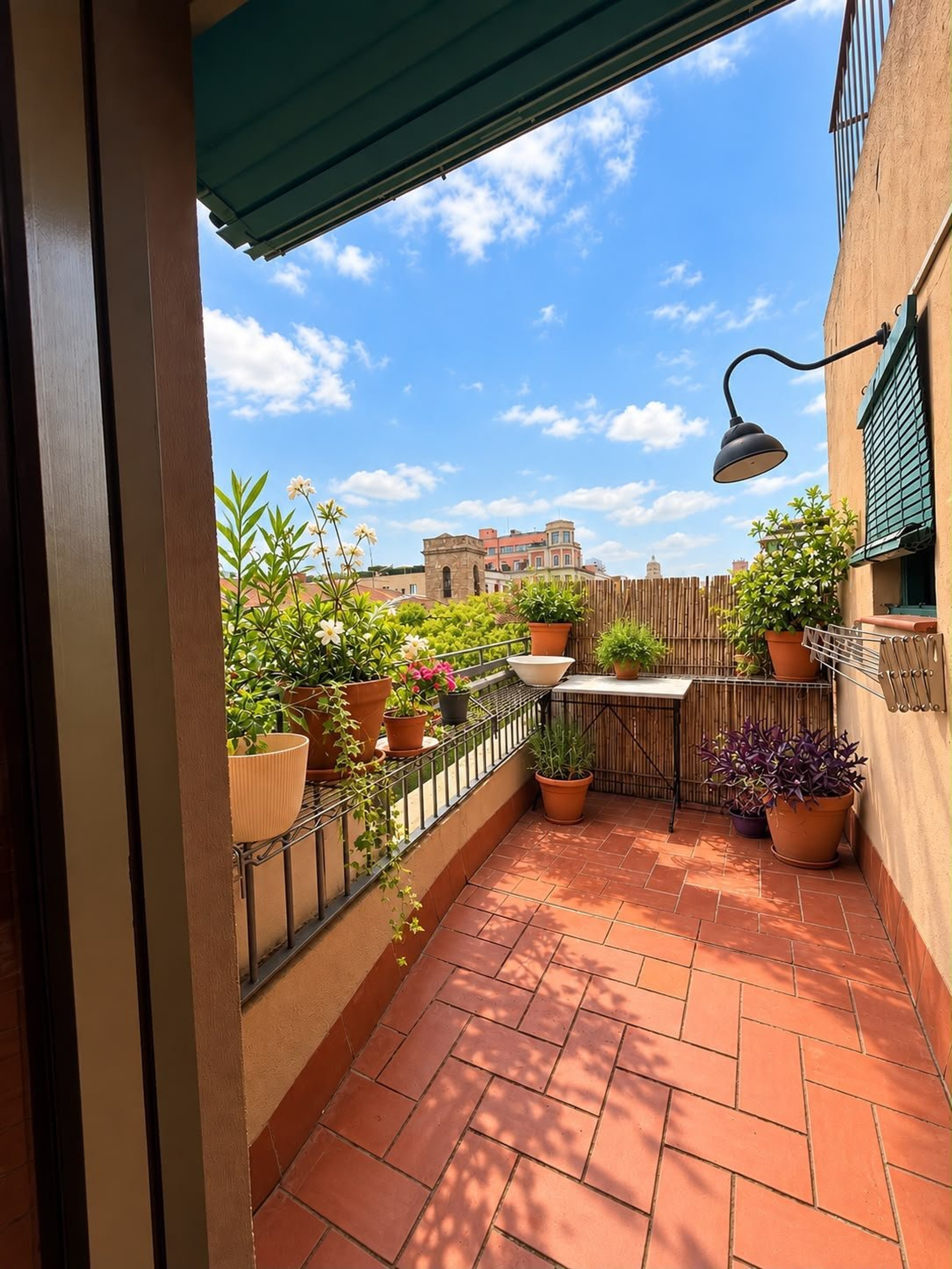 Terrace with potted plants and views
