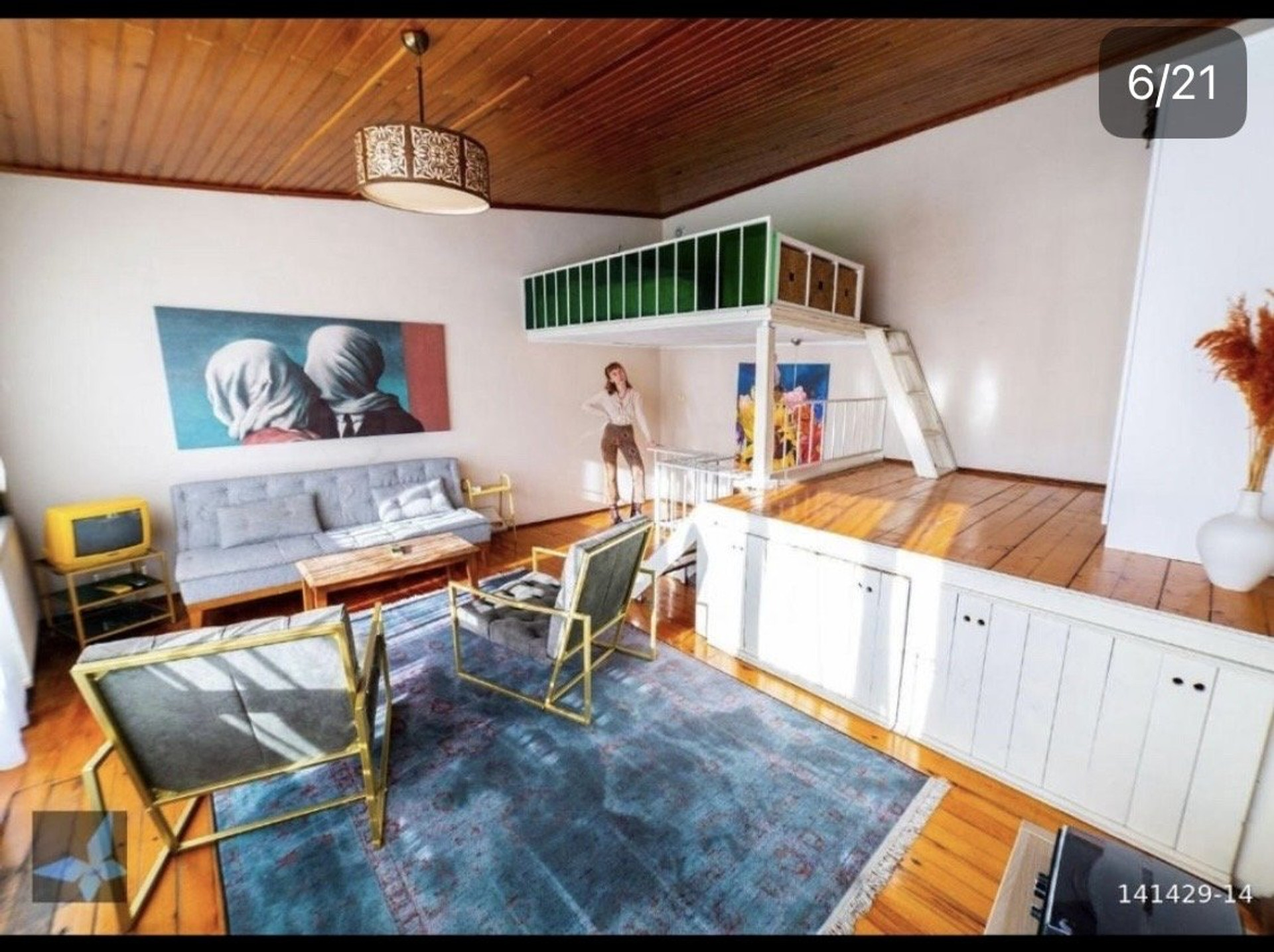 Spacious living room mezzanine loft