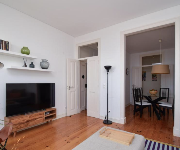 Living room with TV shelf