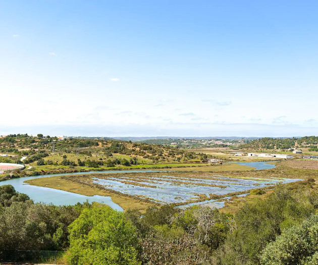 Scenic river and countryside view