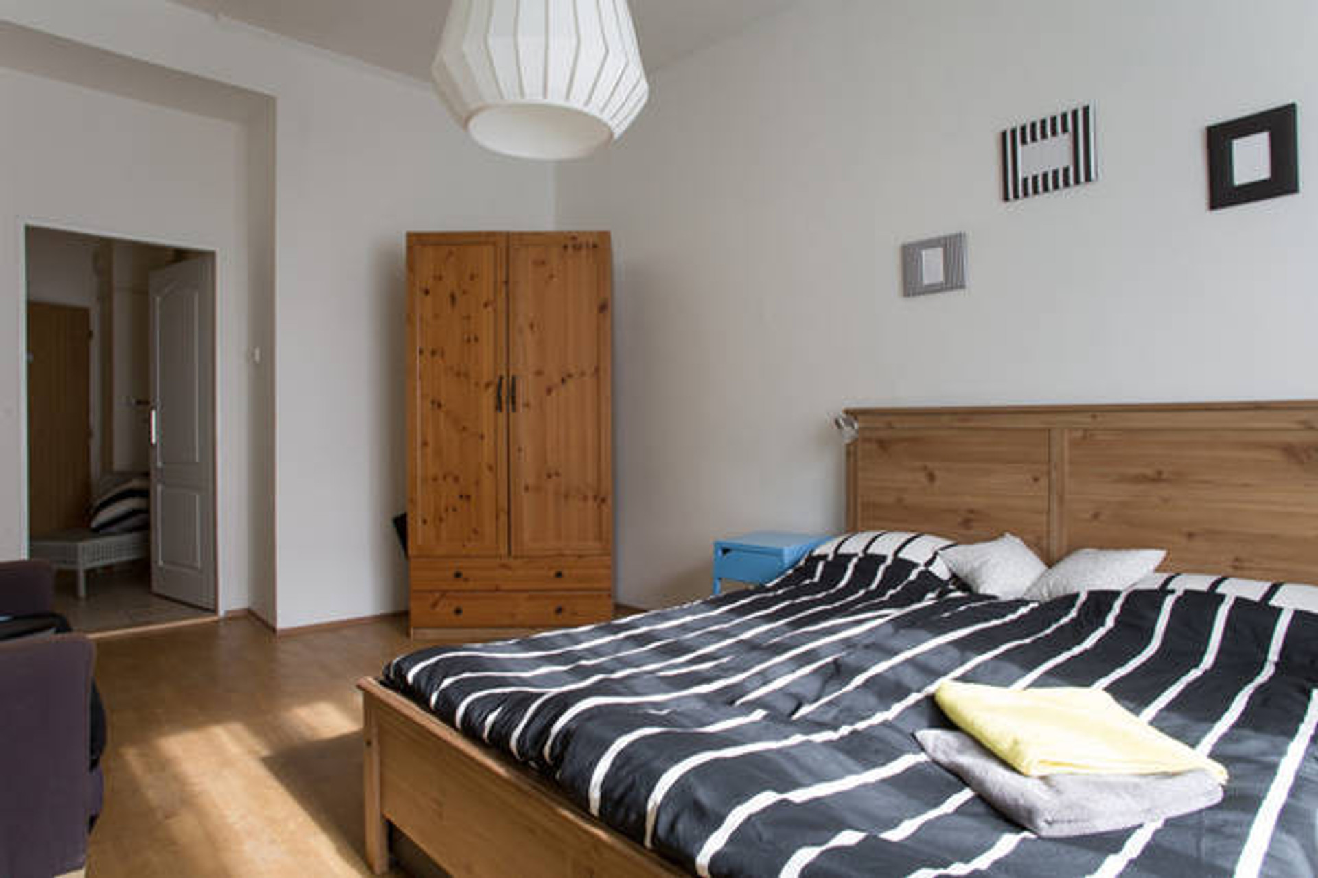 In the bedroom is large wardrobe