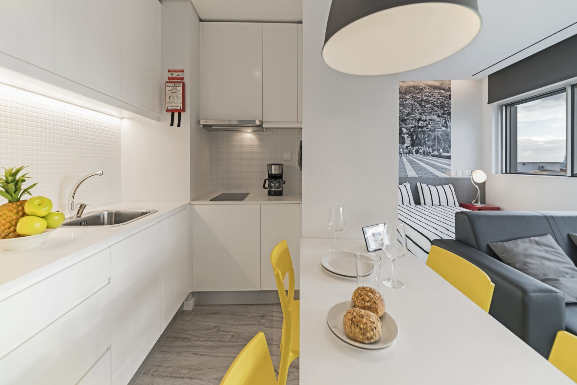 kitchen and dining area