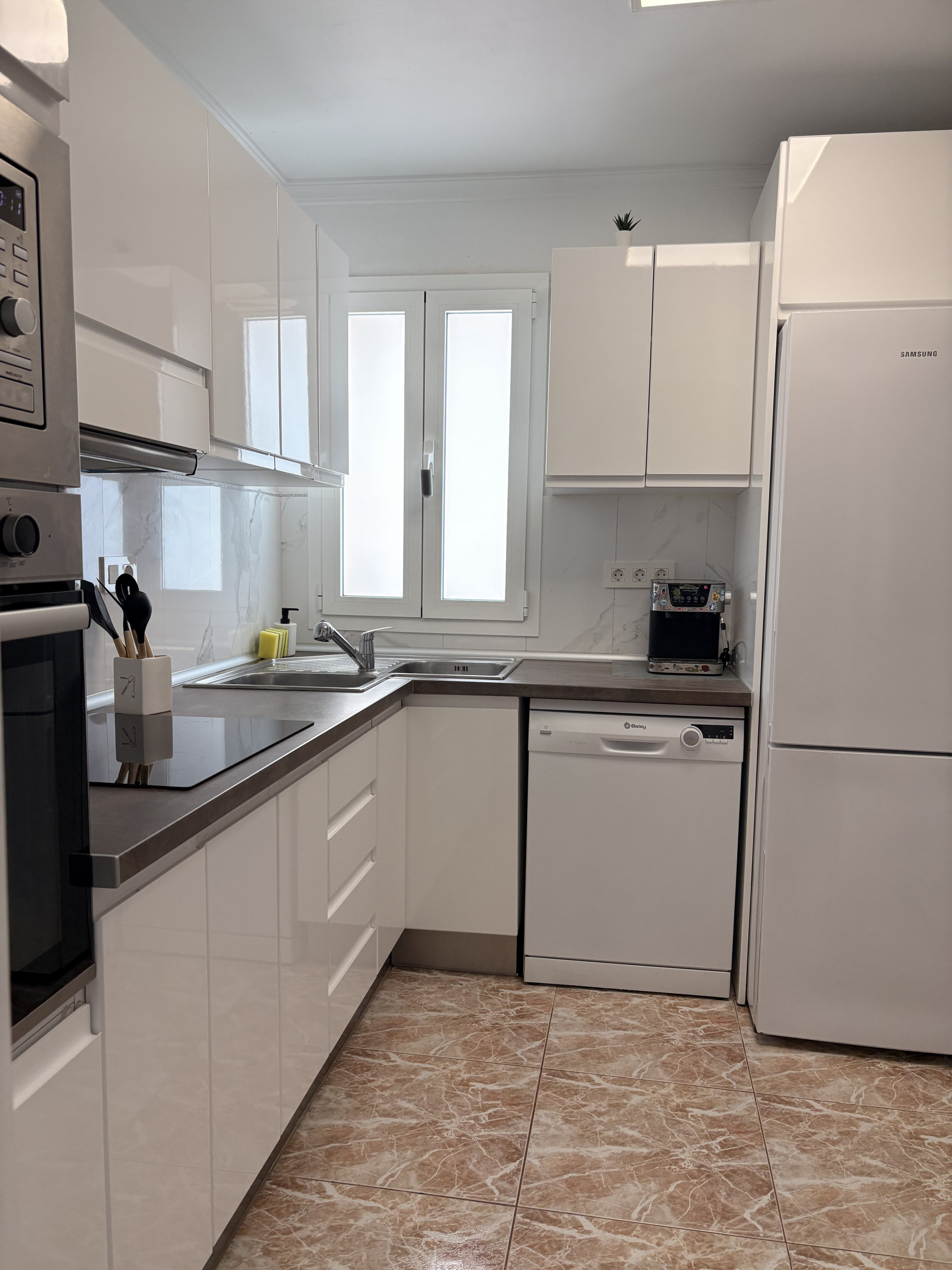Full white kitchen overview