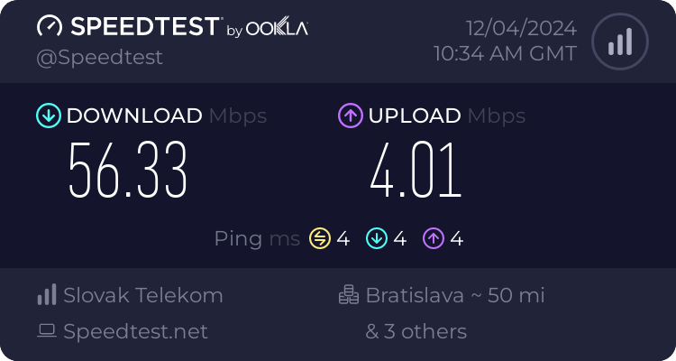 Speedtest.net result