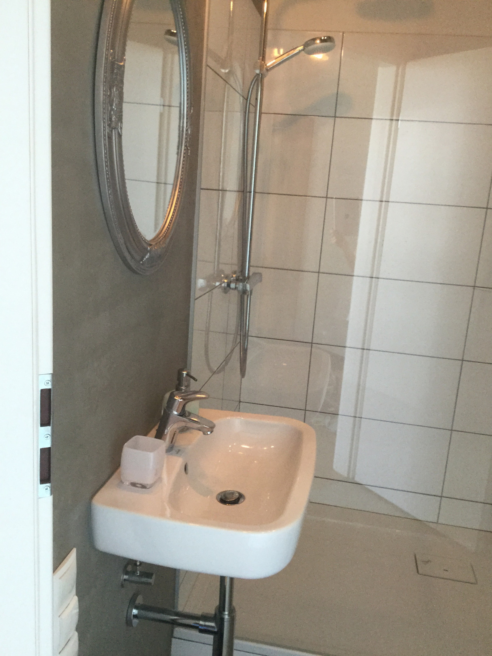 Bathroom with huge walk-in shower