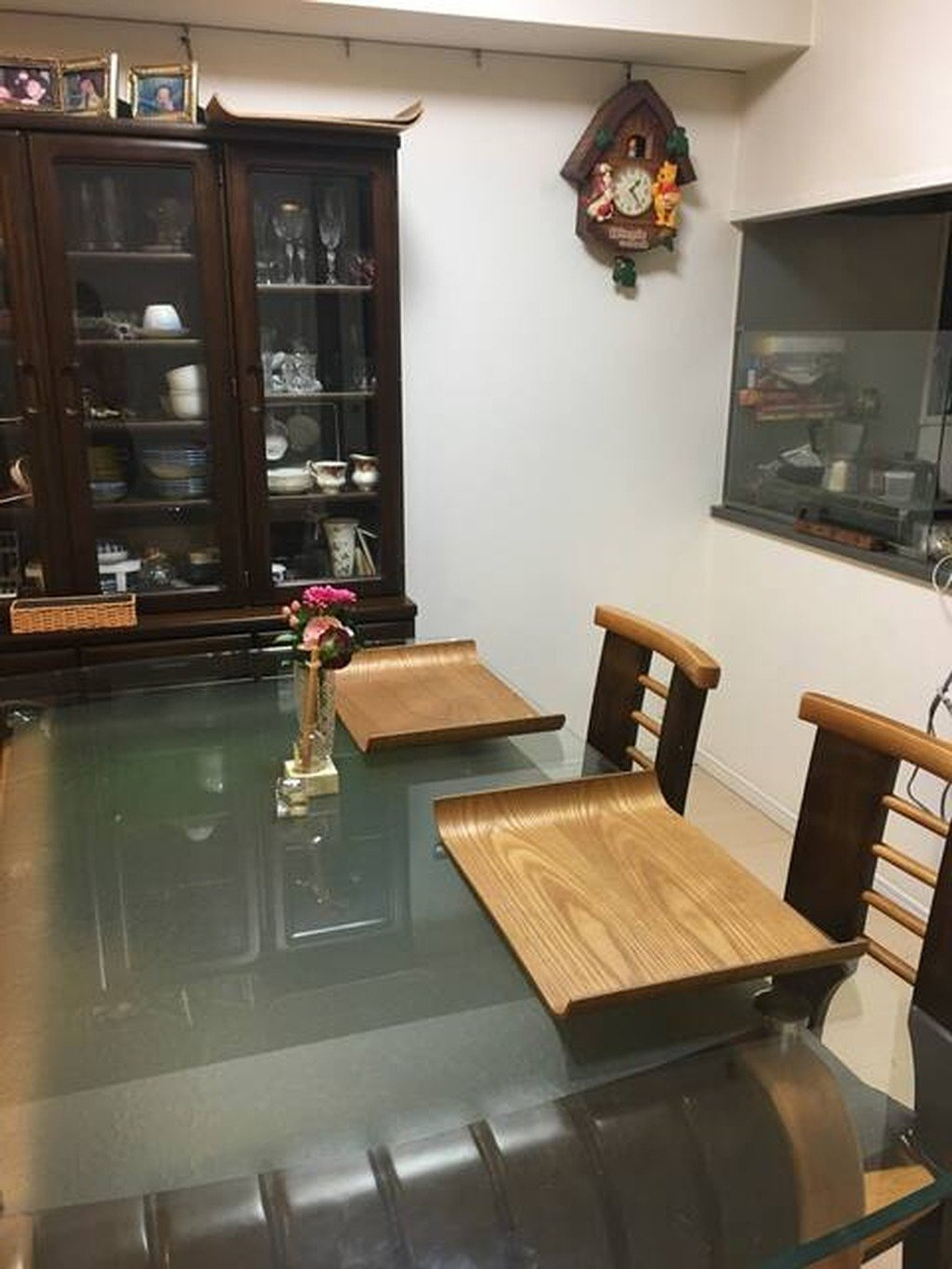 Dining area with glass table