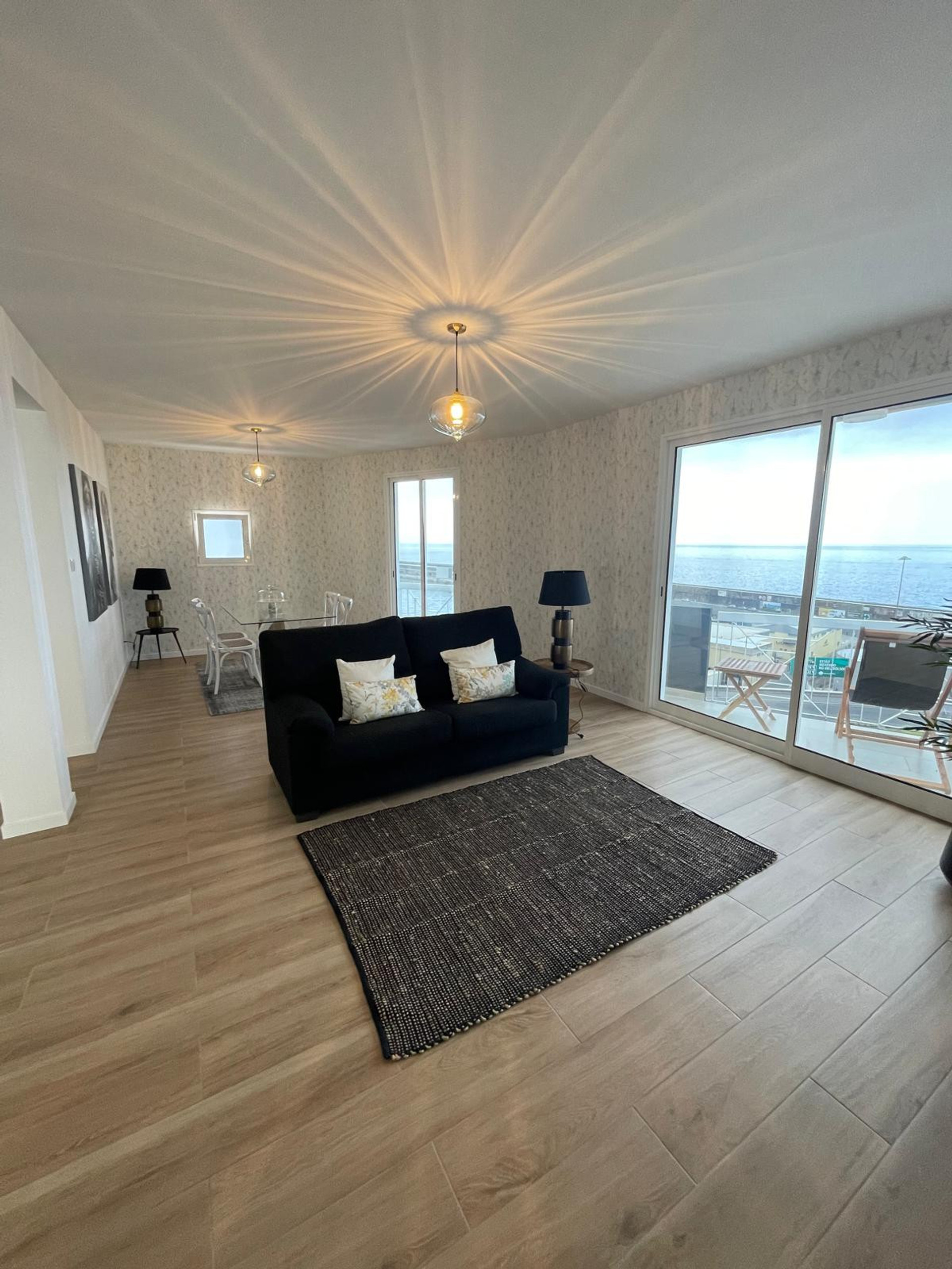 Spacious living room ocean view