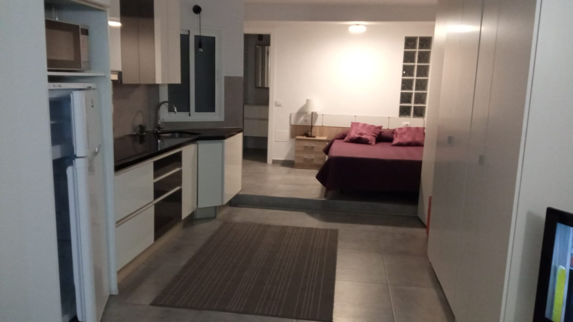 Kitchen and sleeping area view