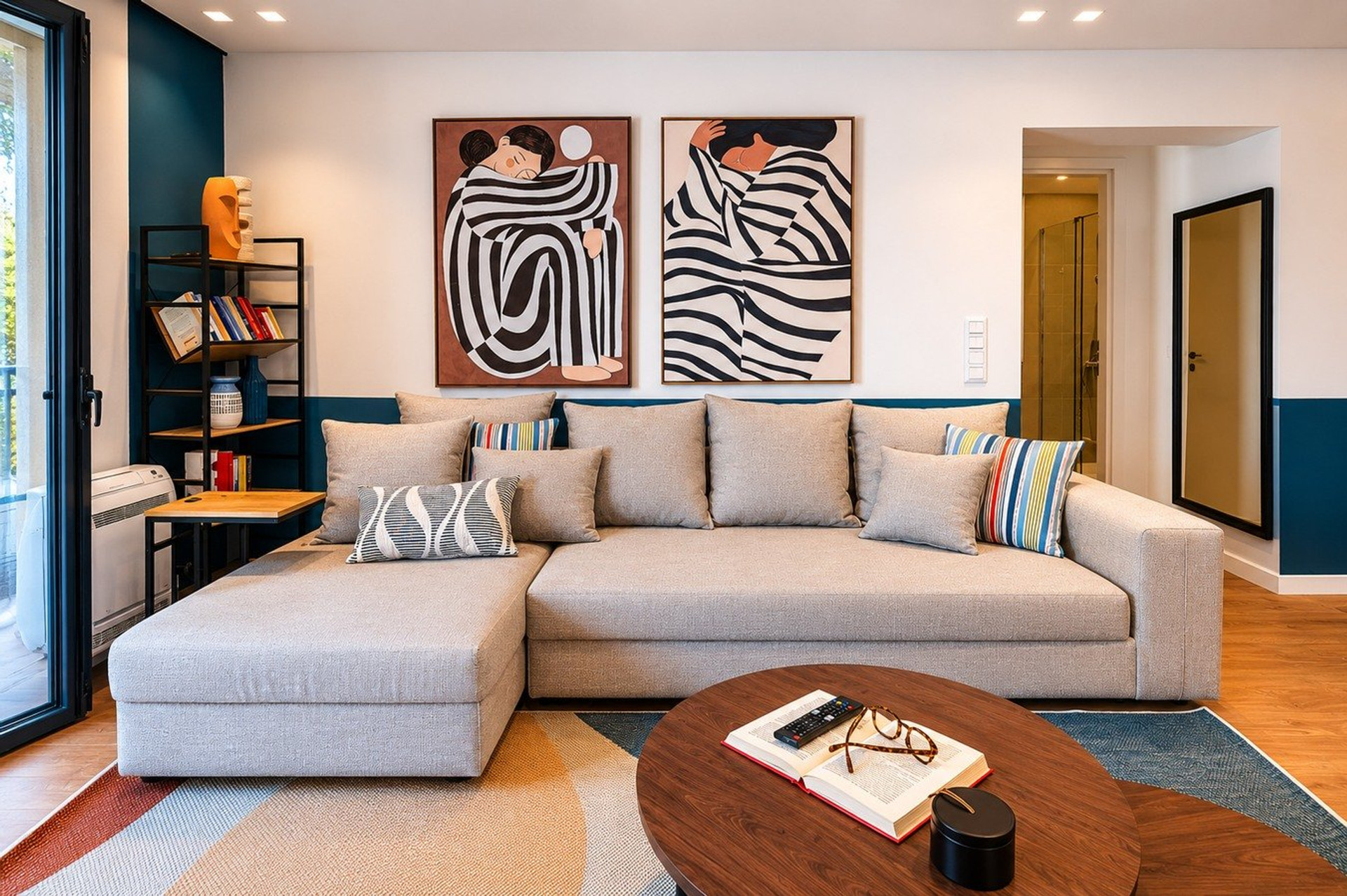 Cozy living room with artwork