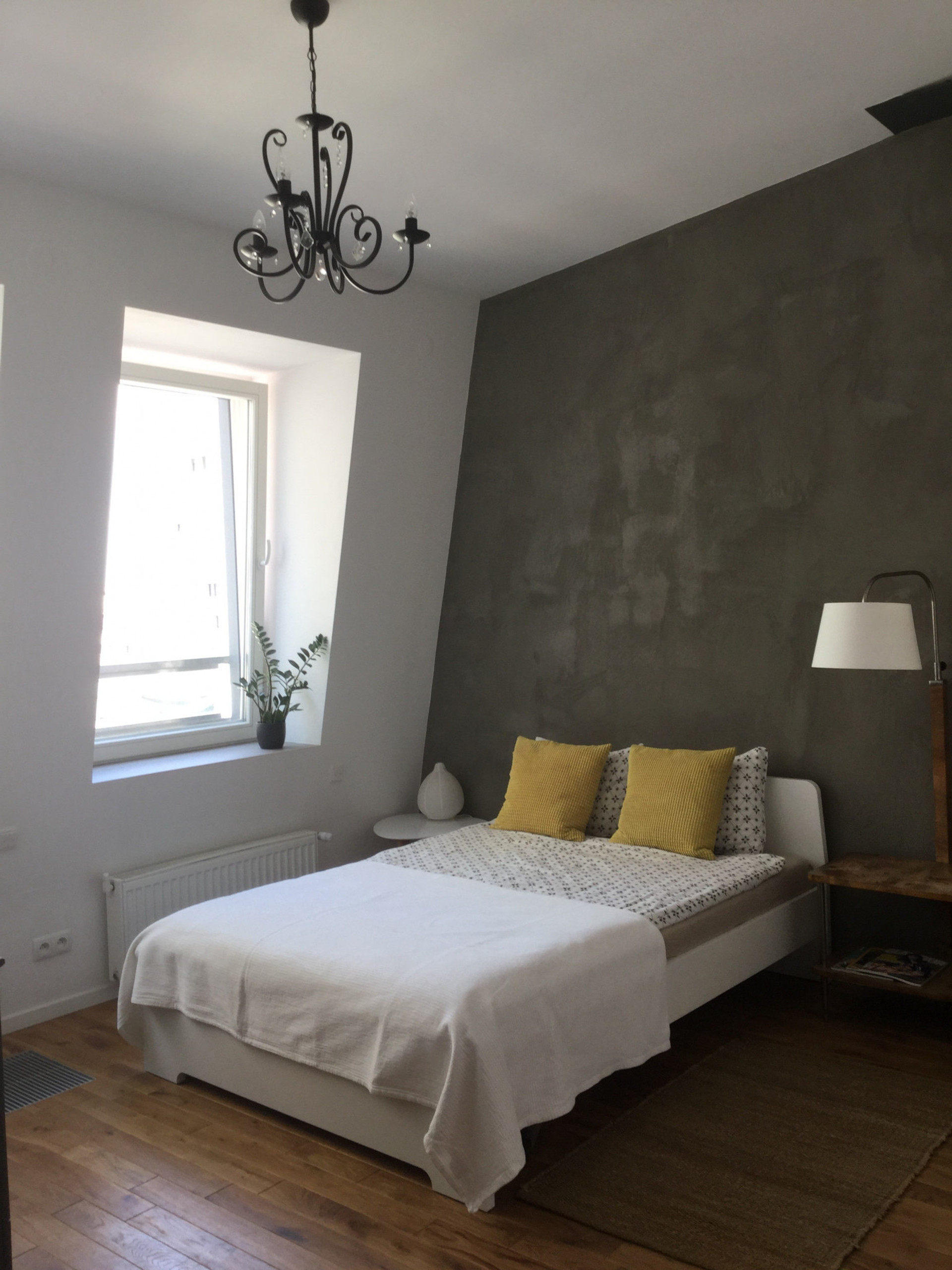 Cozy bedroom with double bed