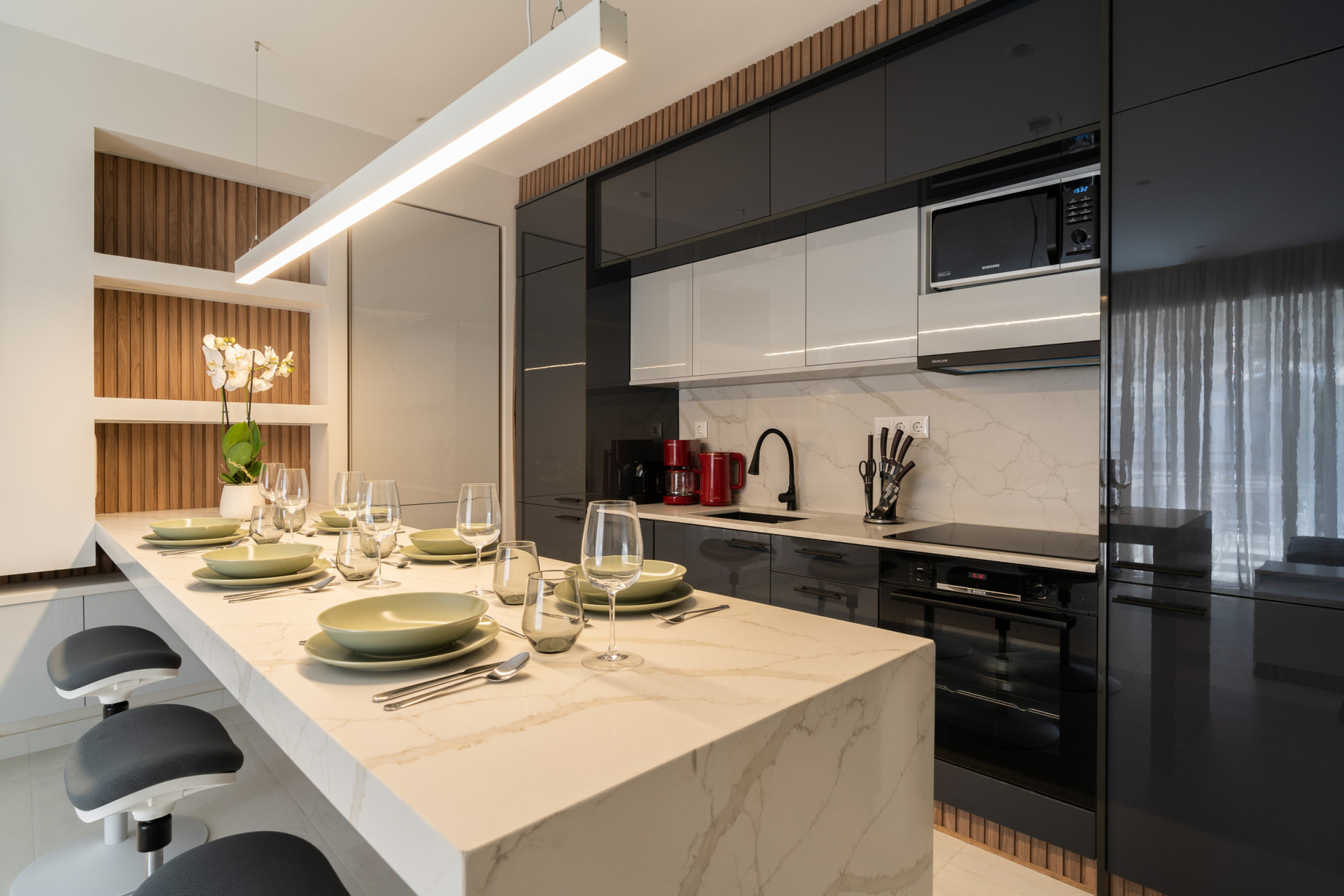 open plan living dining kitchen area