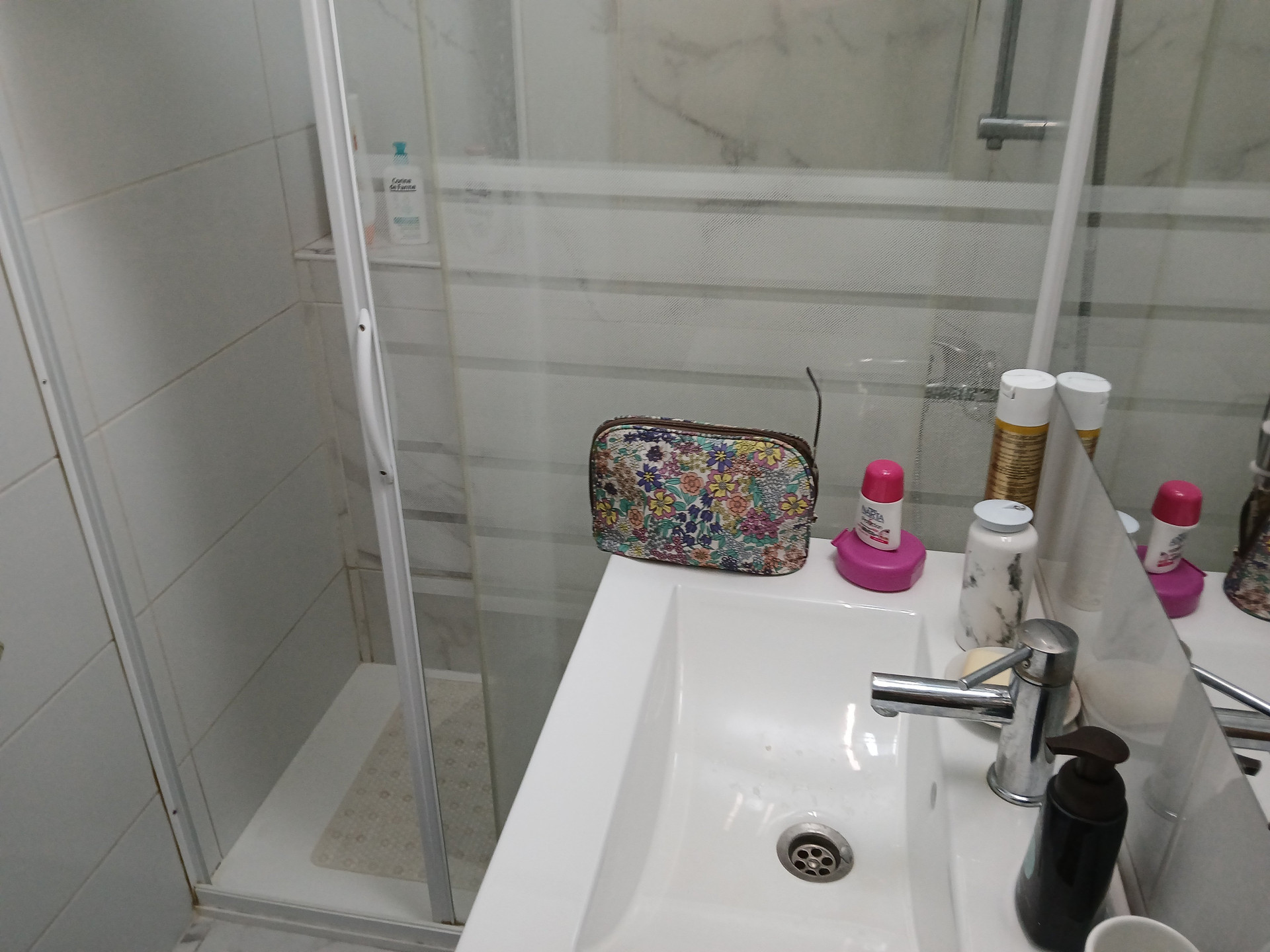 Bathroom sink and shower