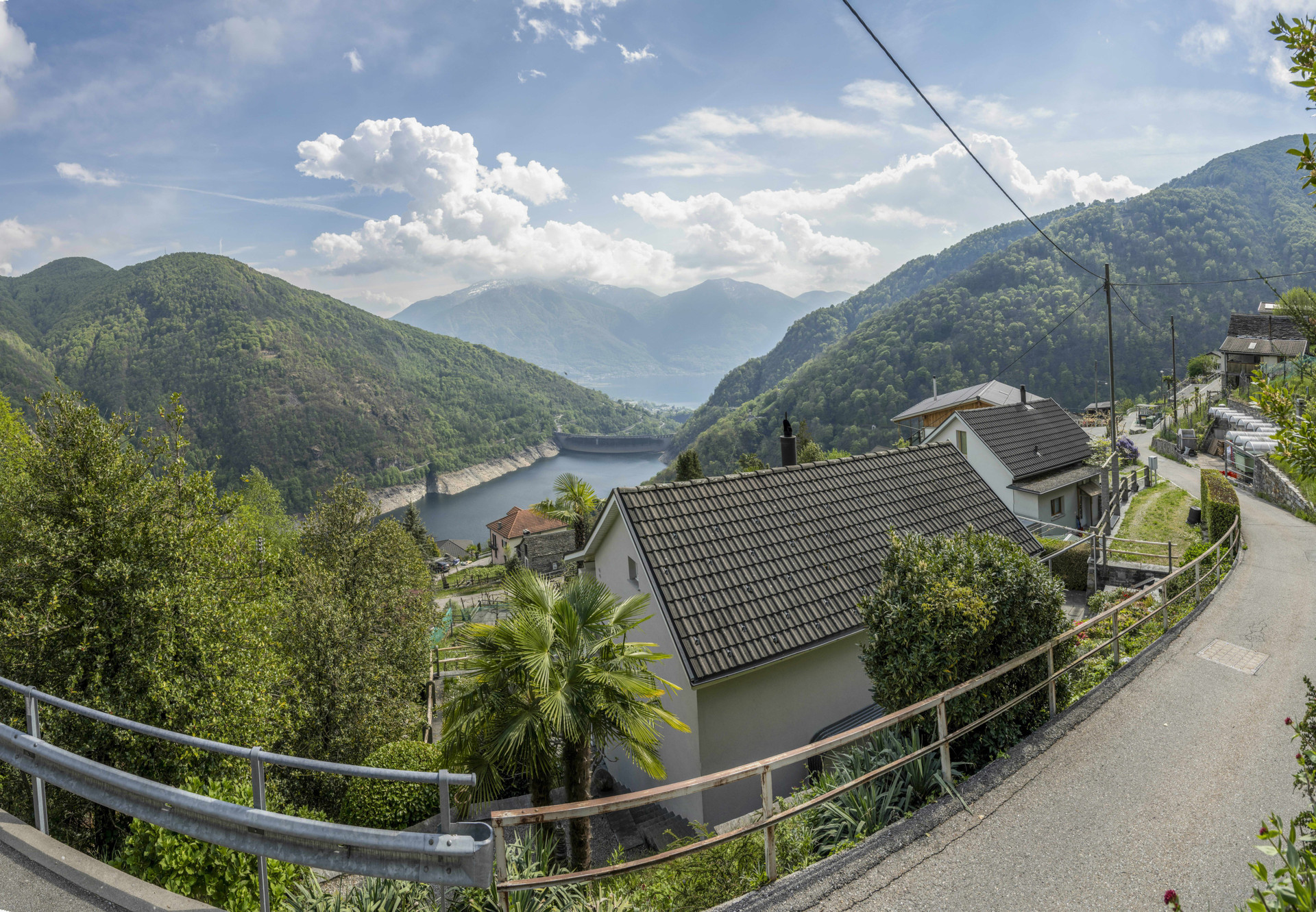 view from the terrace on Lago Maggiore and Alps