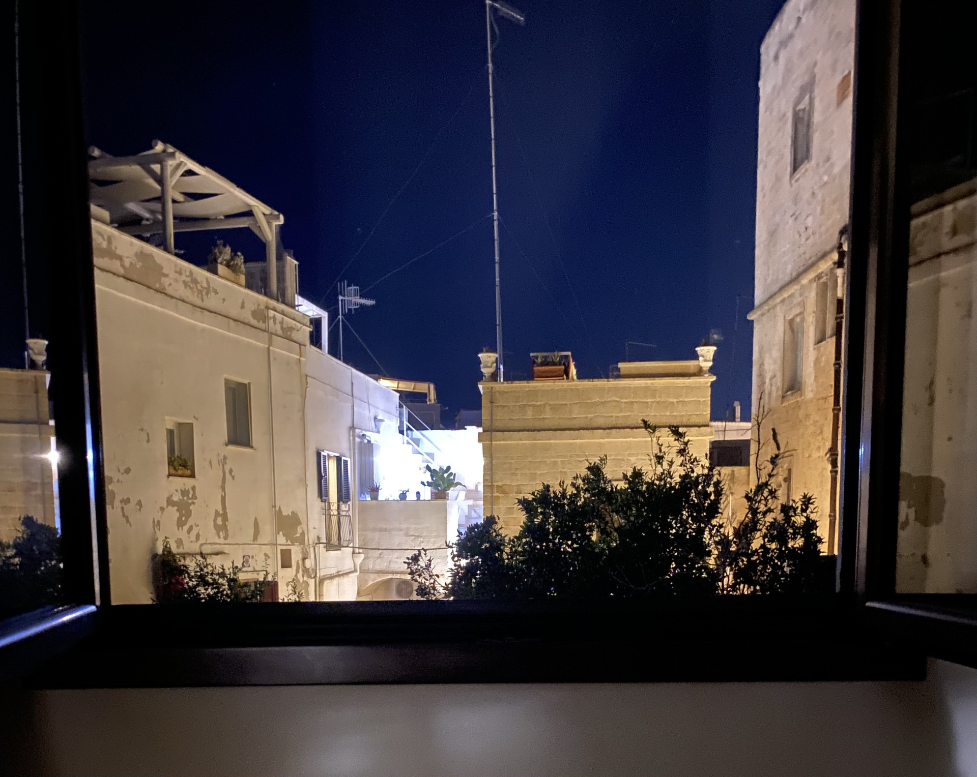 living room window in the night