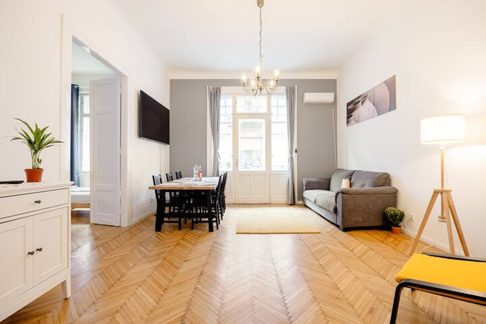 Living room and dining area