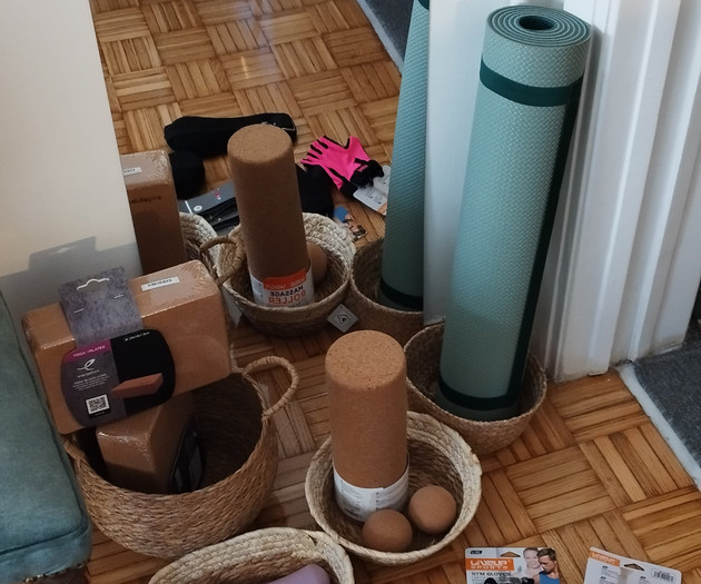 Yoga gear laid out