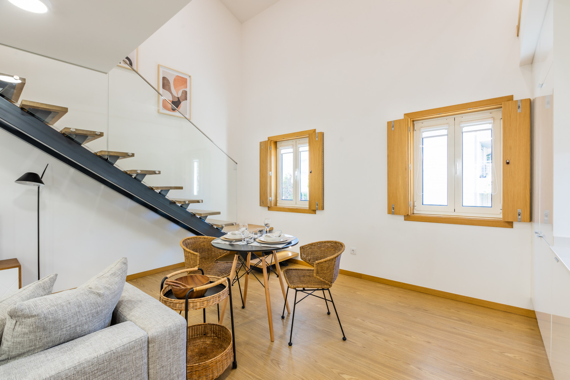 Living/Dining Area with Smart TV and Air Conditioning