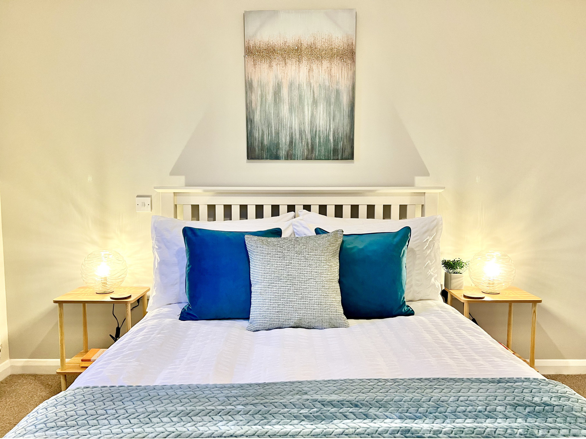 Bedroom 2 - comfortable double bed with bed side tables