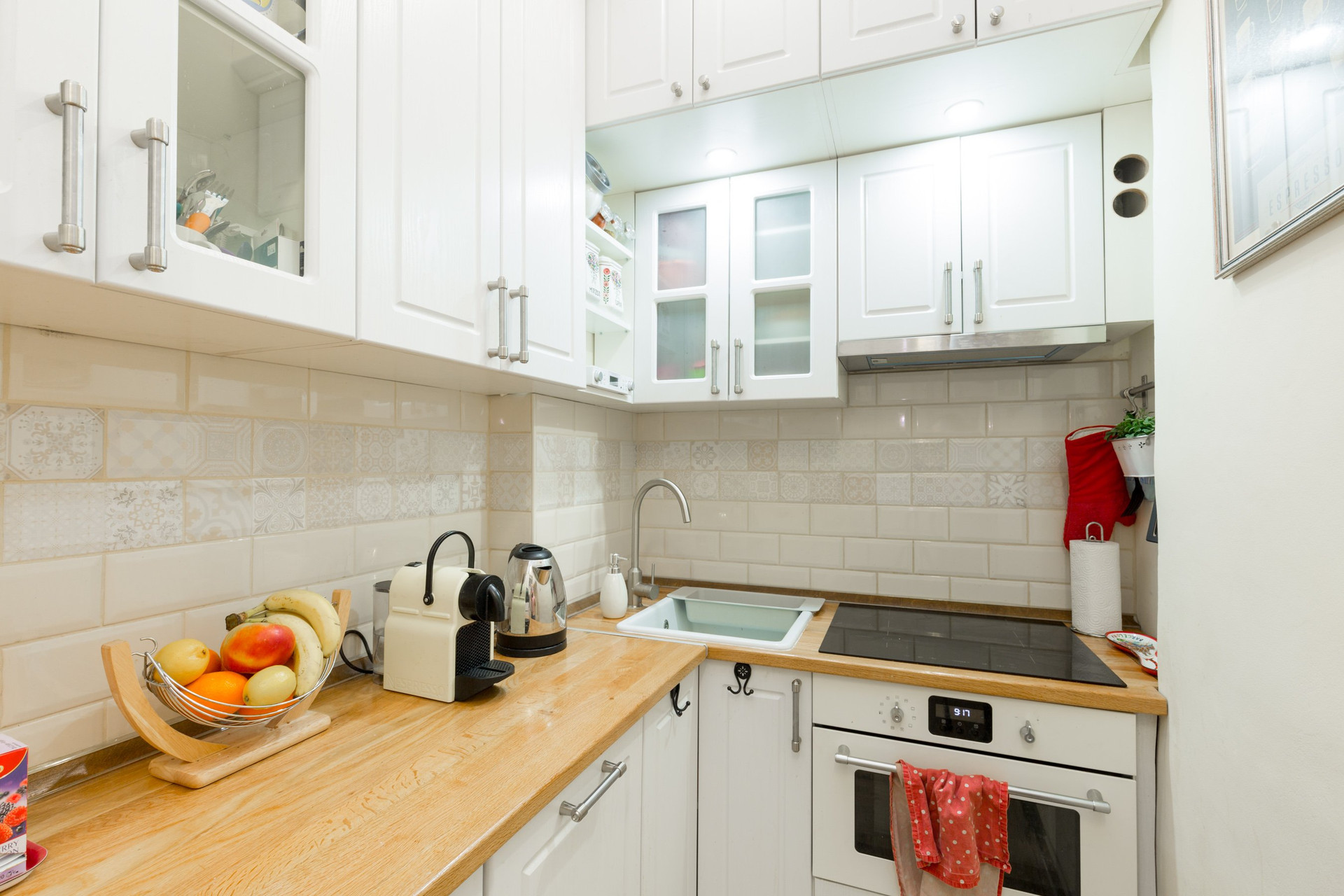 Bright white kitchen with counters