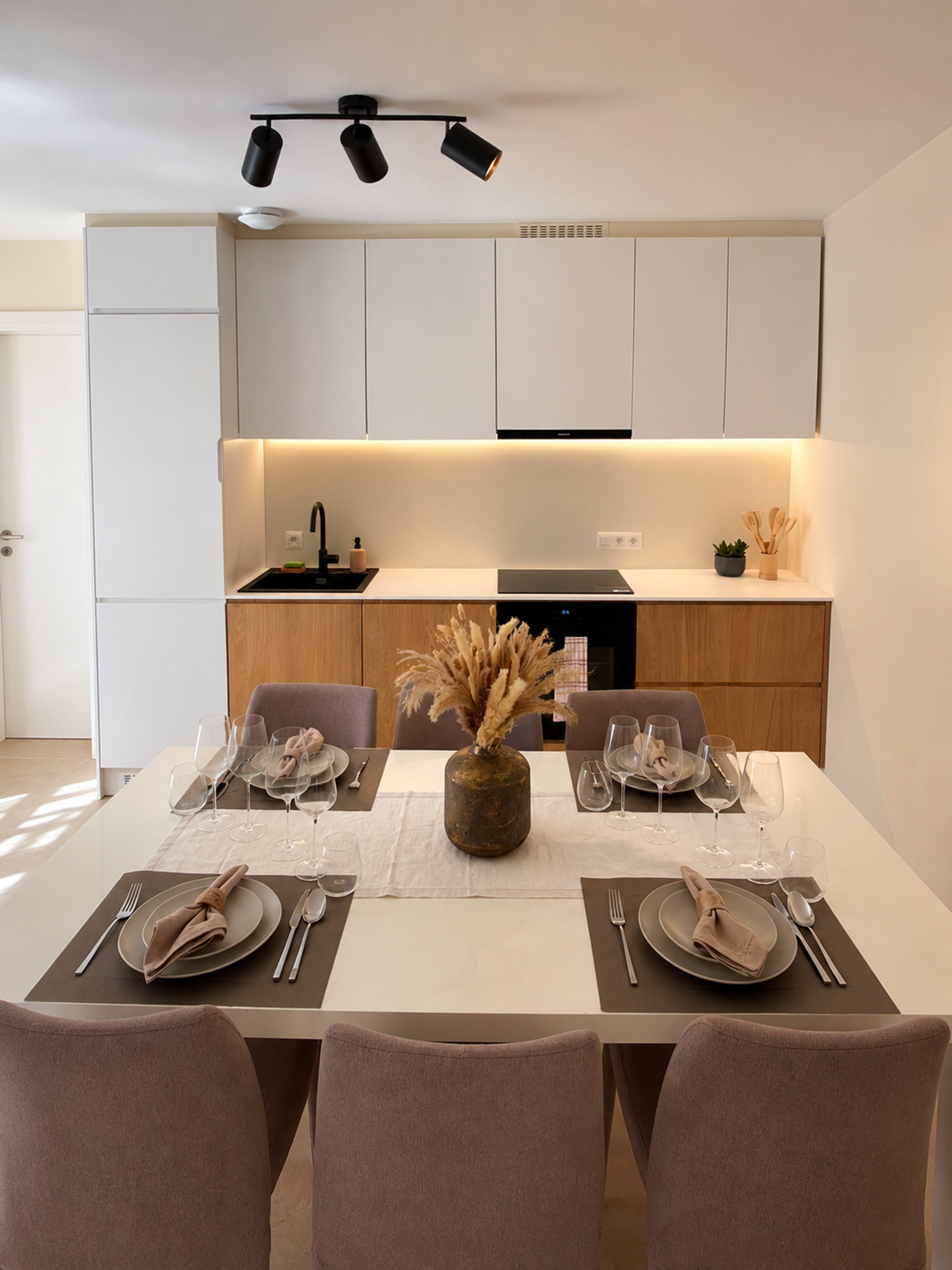 Kitchen and dining area setup