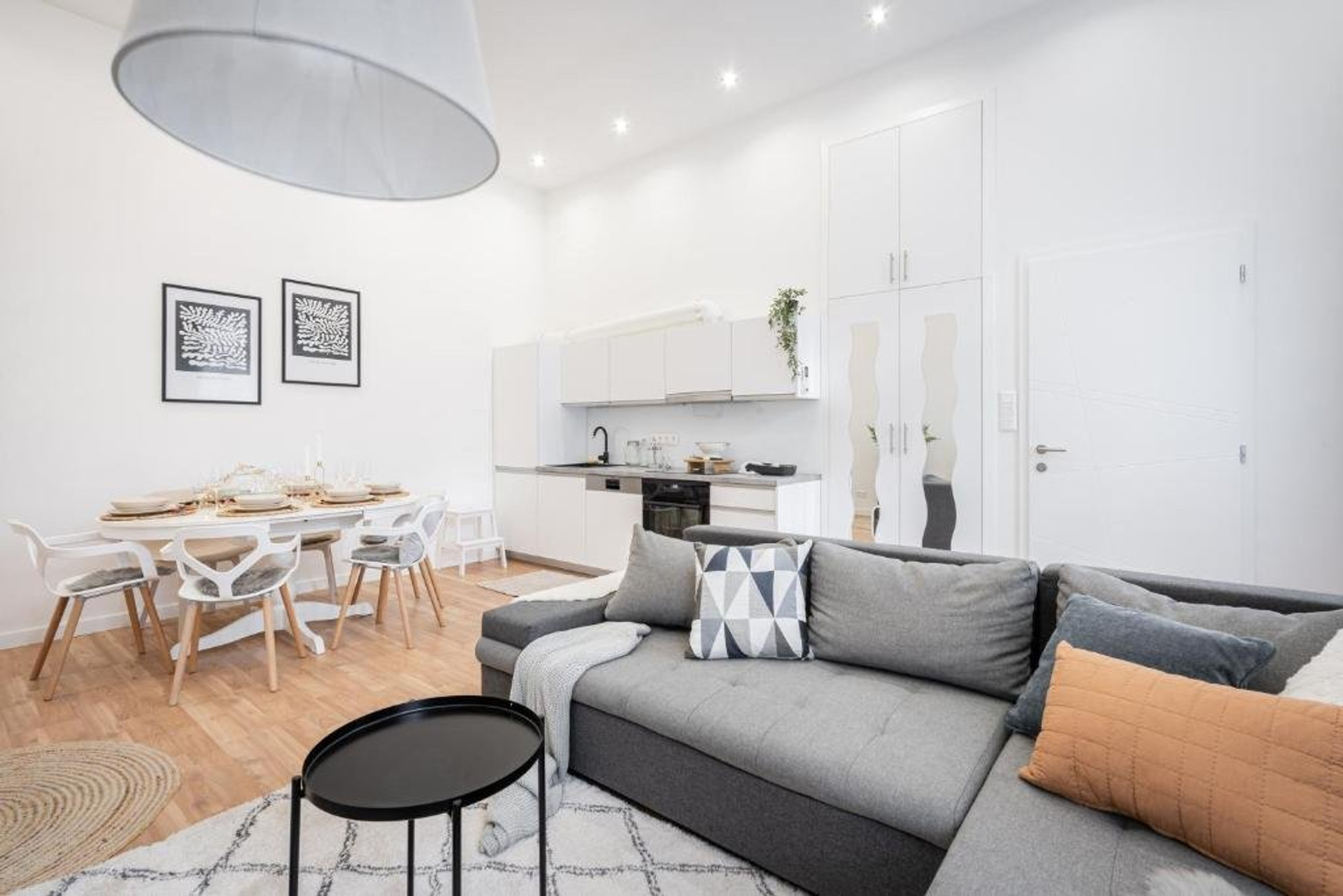Living room and kitchen