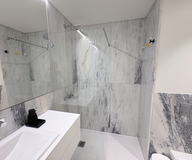 Marble shower bathroom