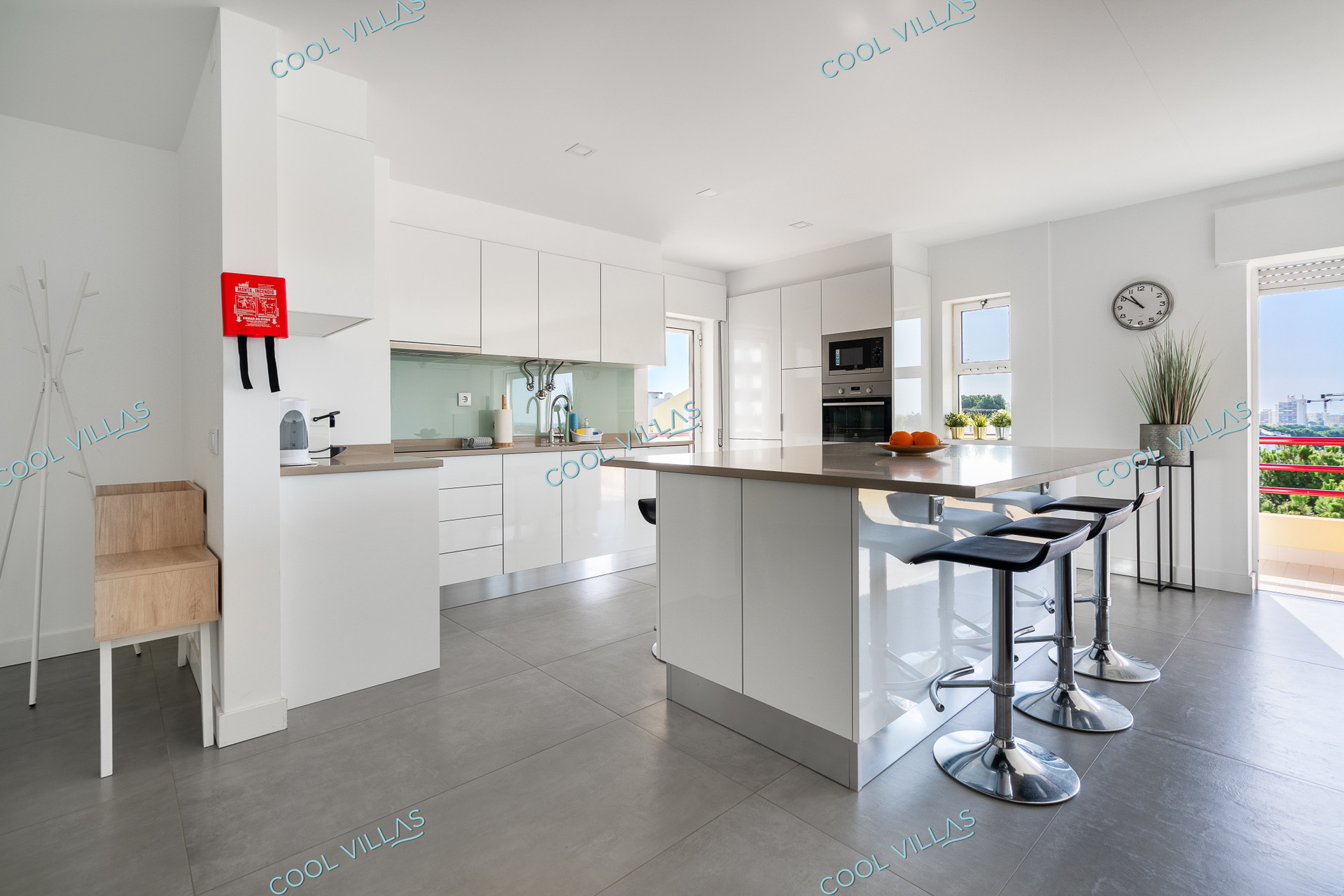 Kitchen with dining and balcony
