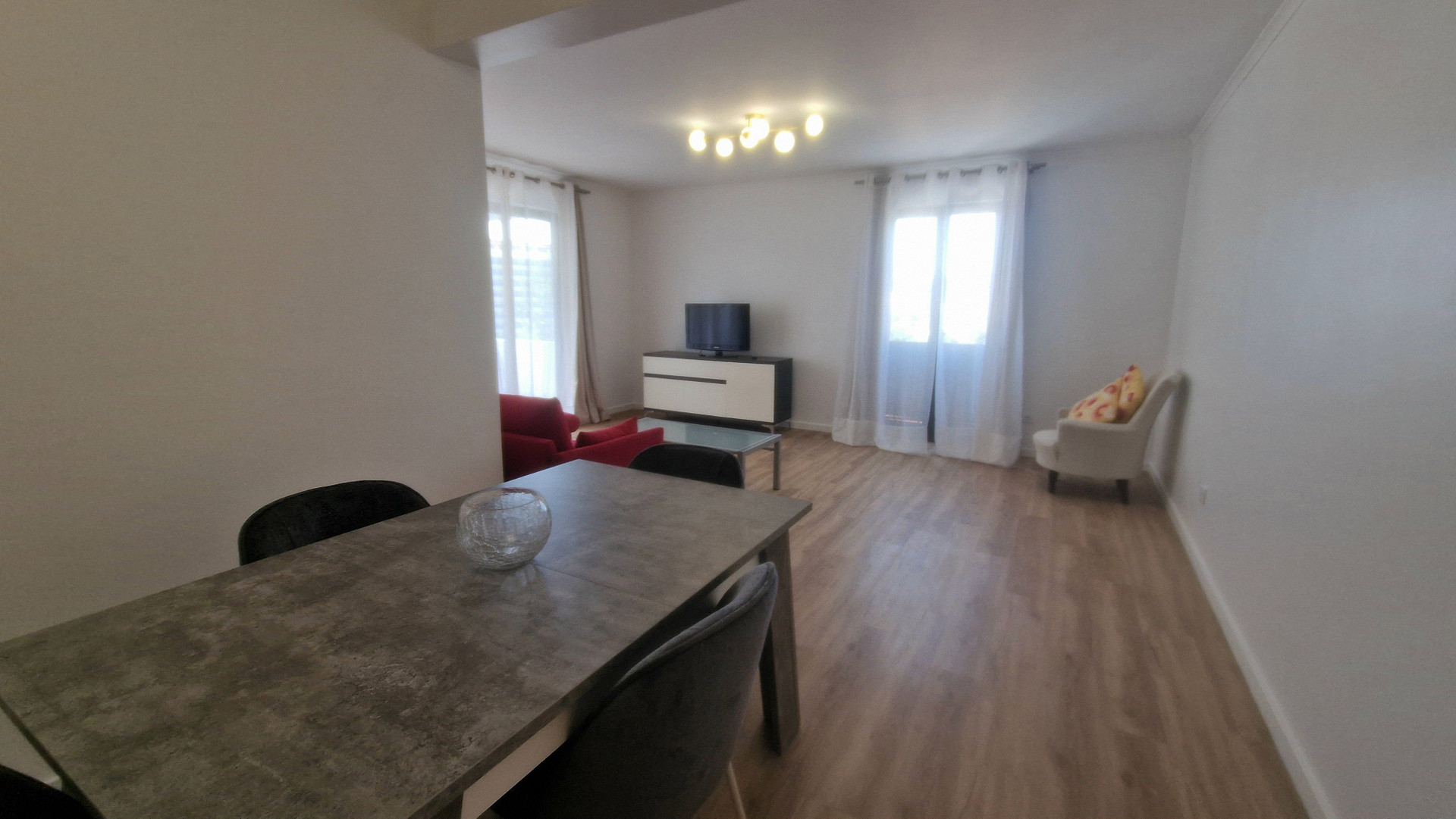 Living and dining room open space