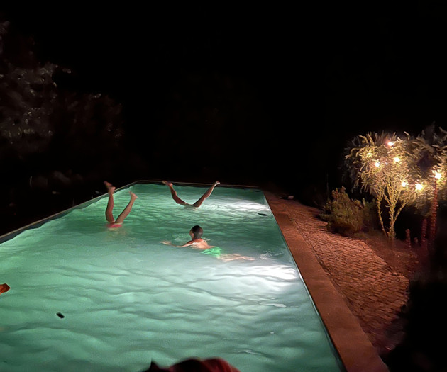 Night pool view